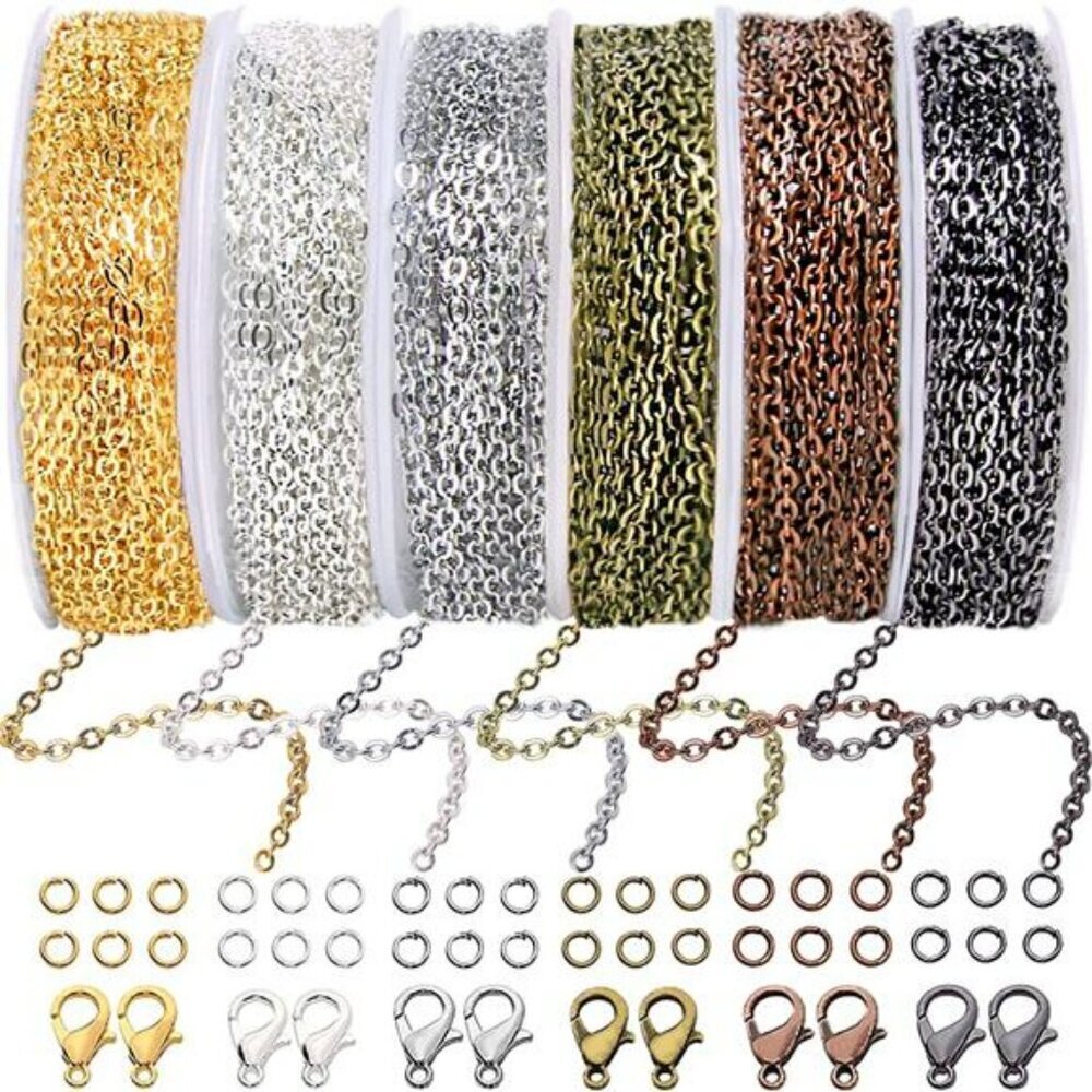 Jishi Jewelry Making Chain Kit 60ft DIY Necklace Bracelet Earring Supplies